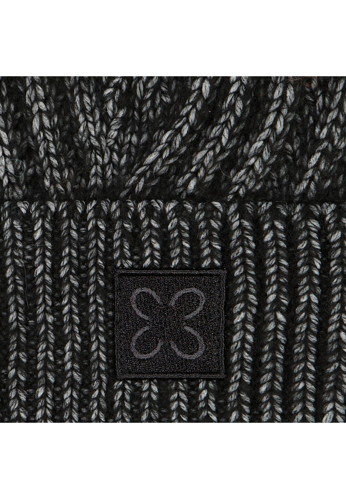 Mütze in weicher Wollmischung aus Struktur-Strick in Schwarz | Codello